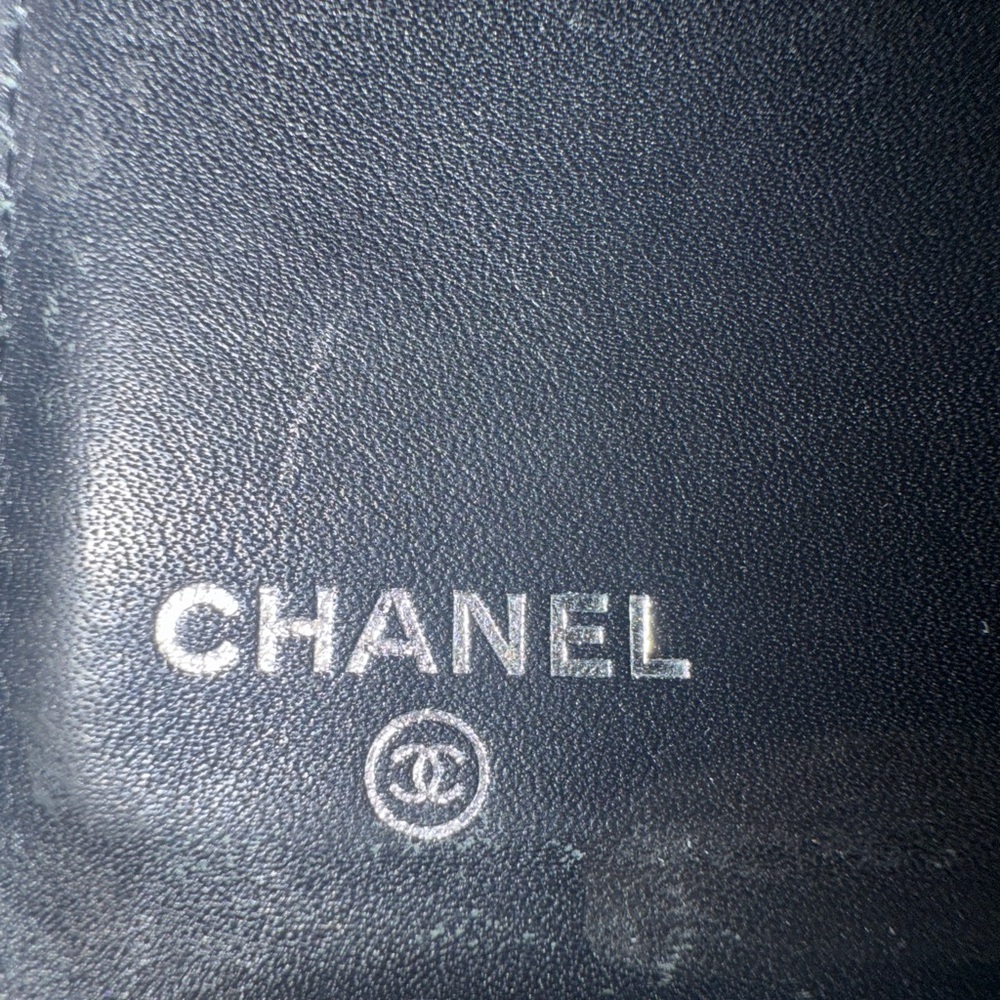 CHANEL BLACK CAVIAR LEATHER BIFOLD WALLET FLAP BUTTON CLOSURE COIN POCKET VGUC - Picture 8 of 8